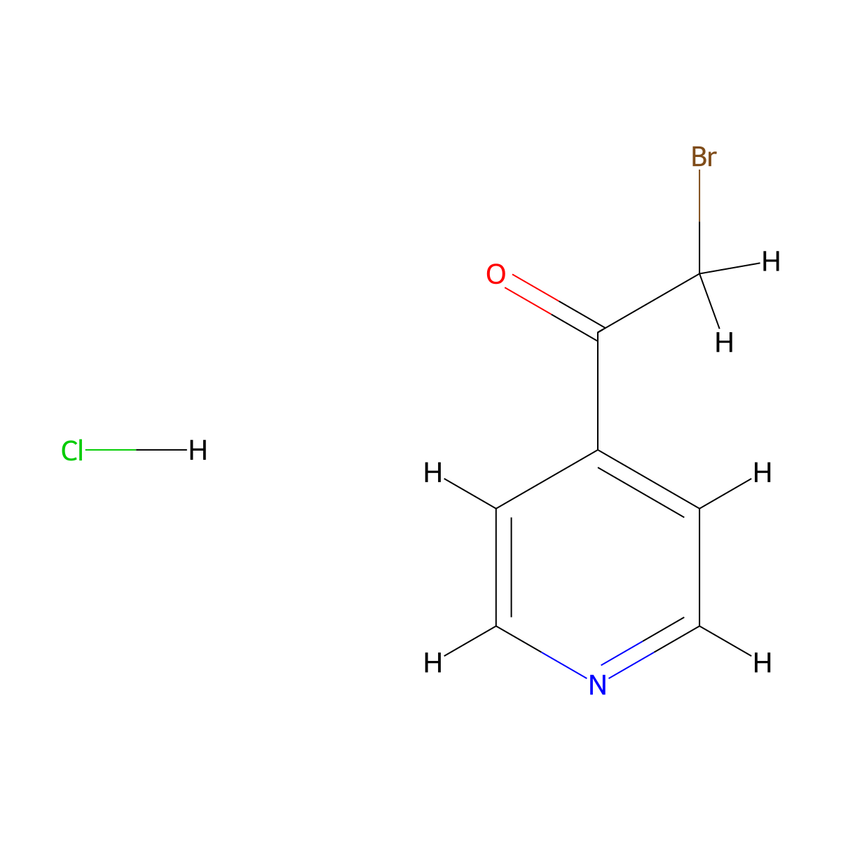 2-Bromo-1-(pyridin-4-yl)ethanone hydrochloride molecular structure, CAS 478553-86-5