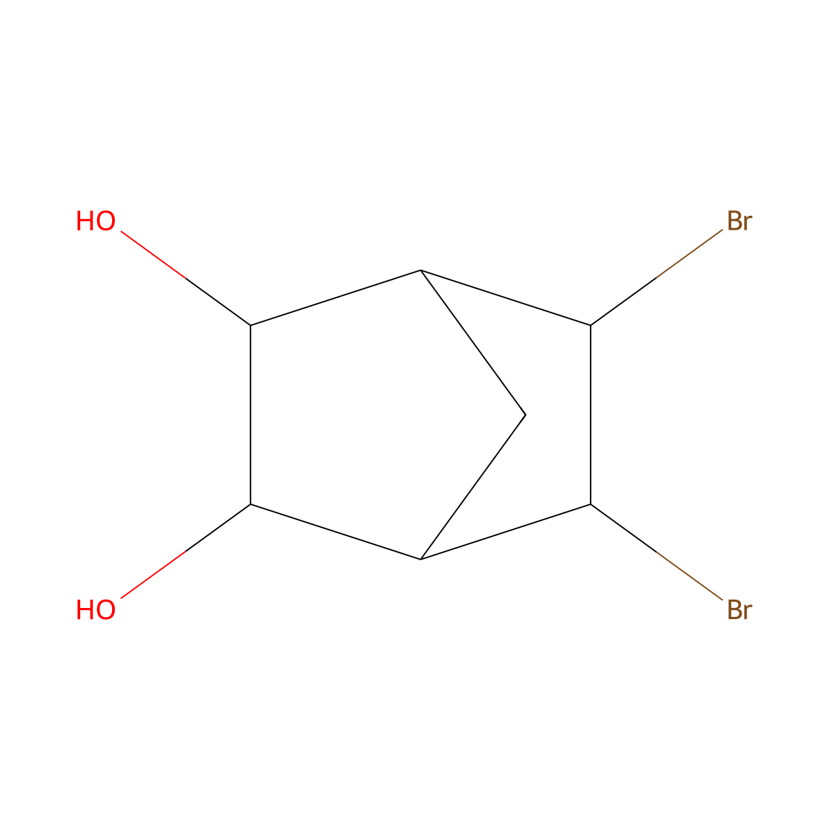 (1R,2R,3S,4S,5S,6R)-5,6-dibromobicyclo[2.2.1]heptane-2,3-diol molecular structure, CAS 478555-01-0