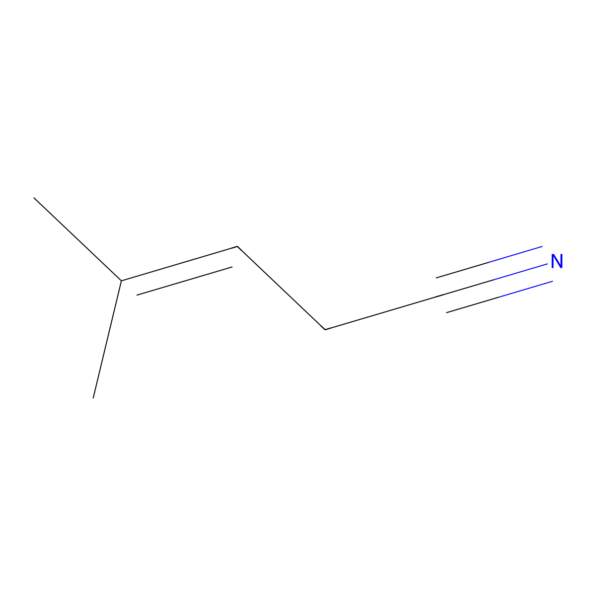 4-Methylpent-3-enenitrile molecular structure, CAS 4786-23-6