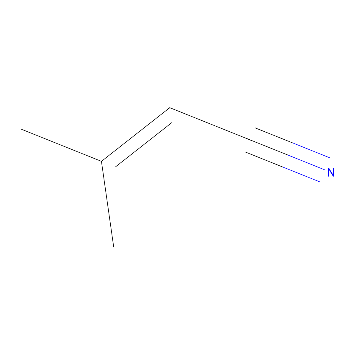 3-Methyl-2-butenenitrile molecular structure, CAS 4786-24-7