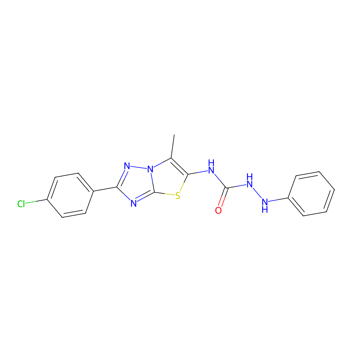 1-Anilino-3-[2-(4-chlorophenyl)-6-methyl-[1,3]thiazolo[3,2-b][1,2,4]triazol-5-yl]urea molecular structure, CAS 4786-36-1