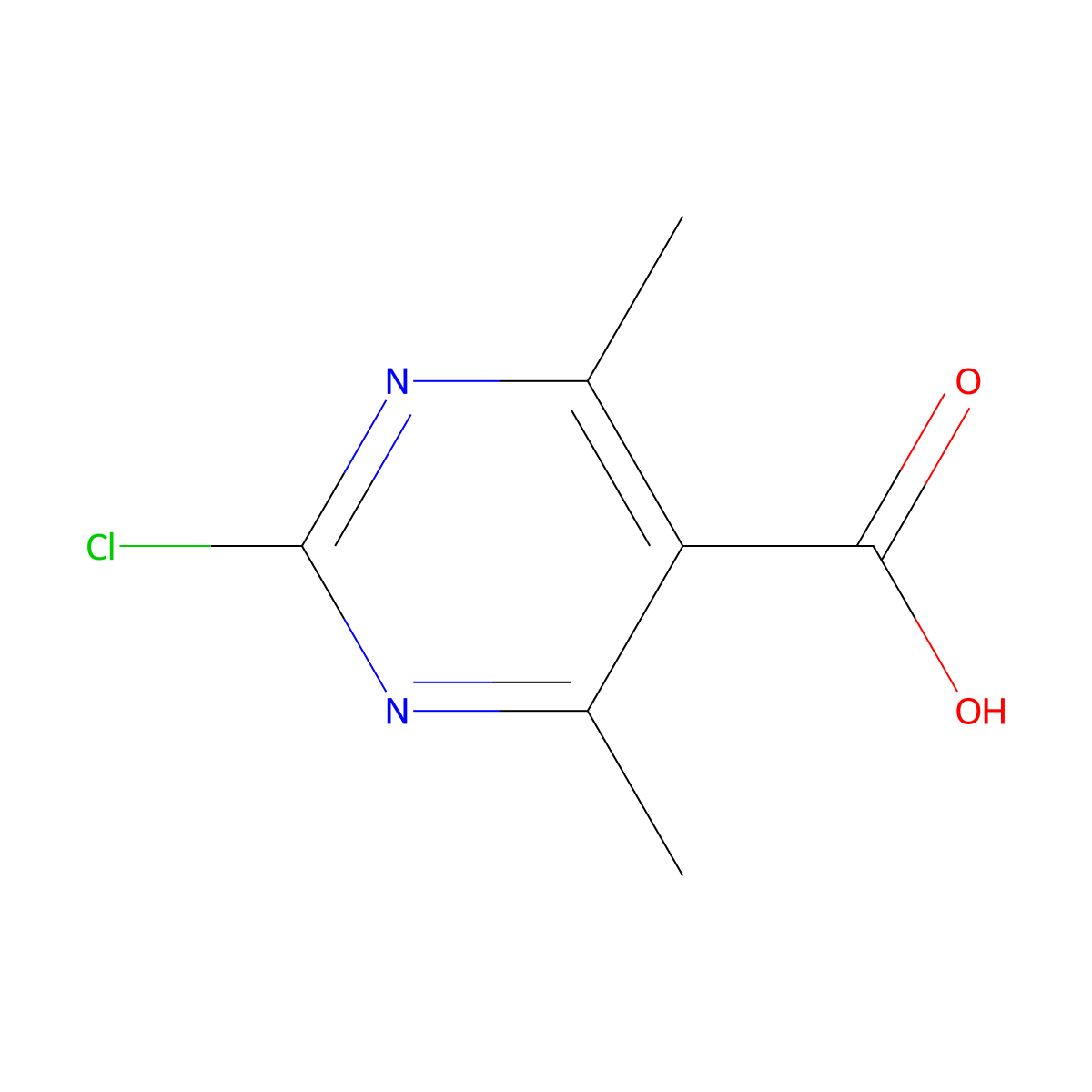 2-Chloro-4,6-dimethylpyrimidine-5-carboxylic acid molecular structure, CAS 4786-60-1