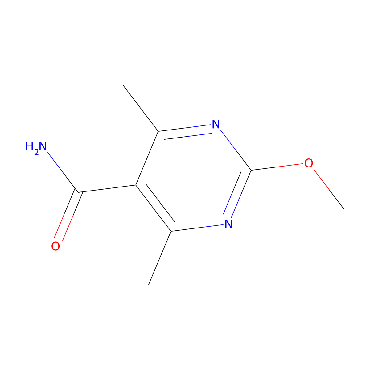 2-Methoxy-4,6-dimethylpyrimidine-5-carboxamide molecular structure, CAS 4786-62-3