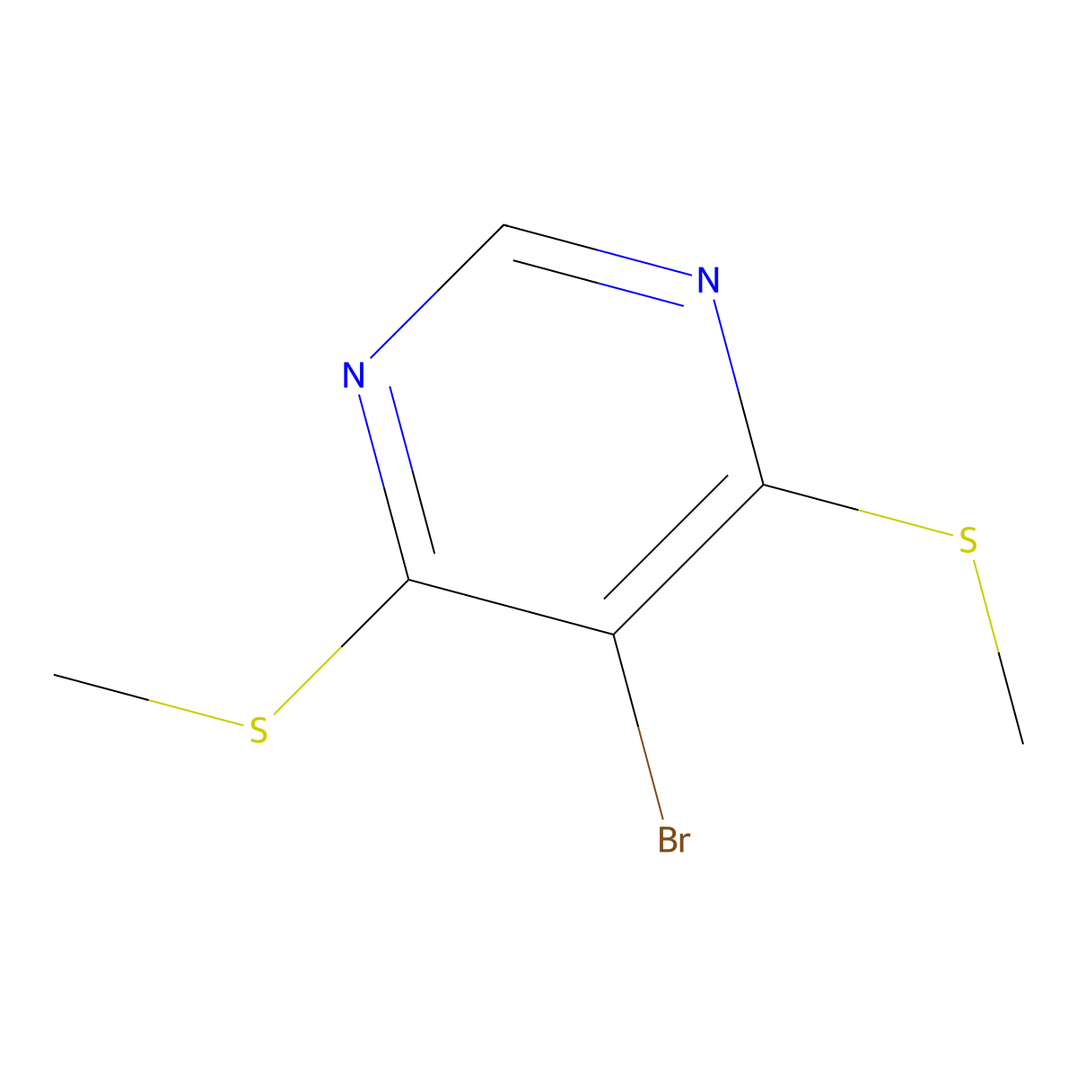 5-Bromo-4,6-bis(methylsulfanyl)pyrimidine molecular structure, CAS 4786-71-4