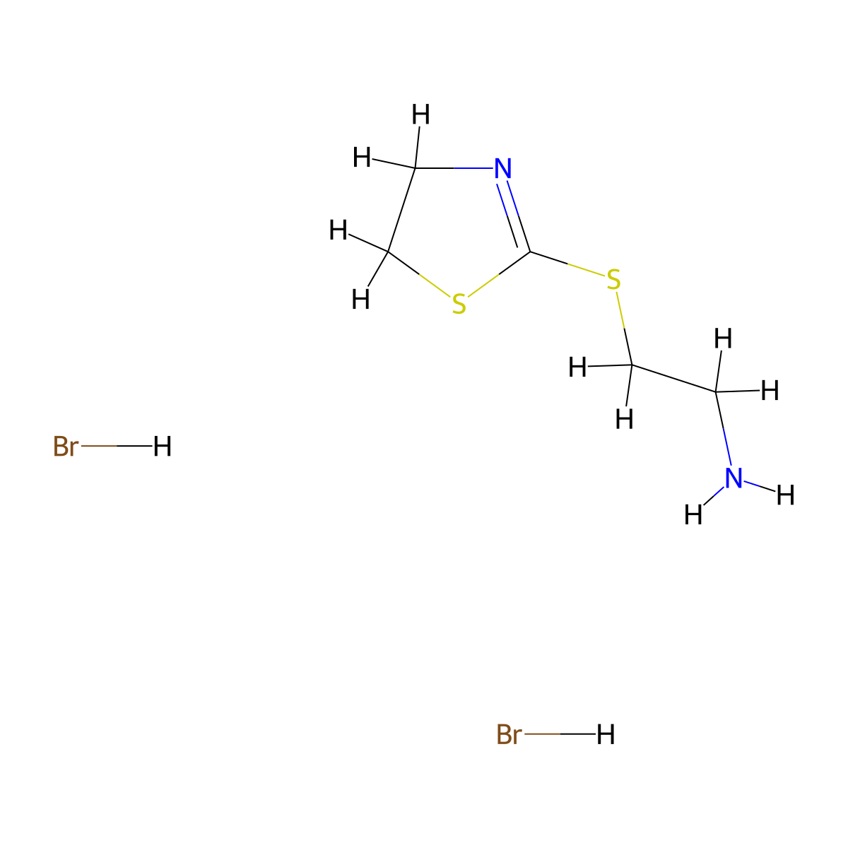2-Thiazoline, 2-((2-aminoethyl)thio)-, dihydrobromide molecular structure, CAS 4786-91-8