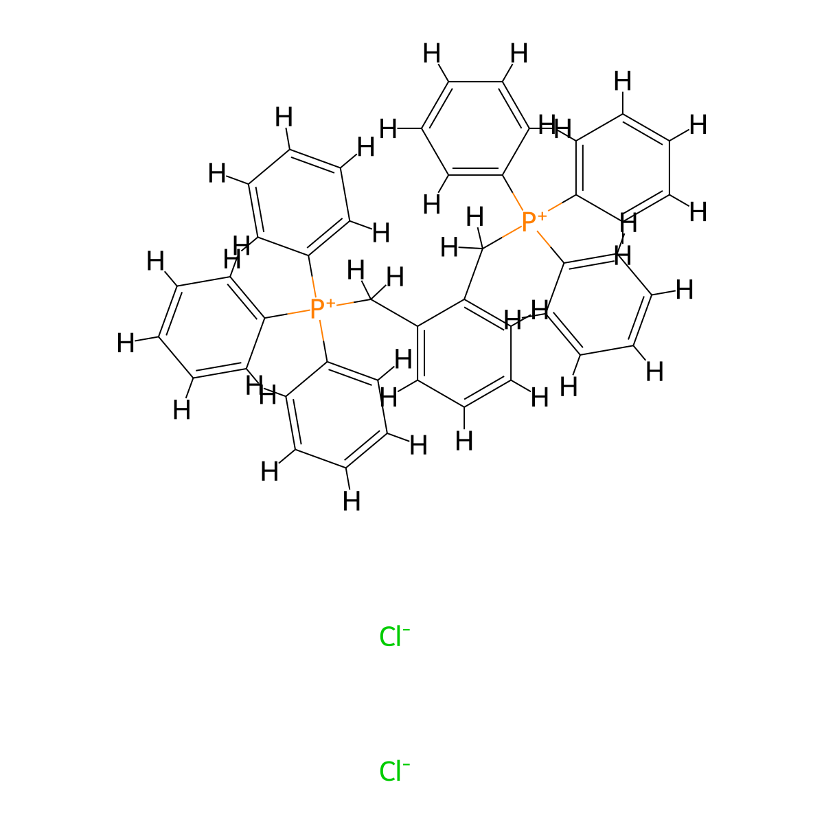 (1,2-Phenylenebis(methylene))bis(triphenylphosphonium) chloride molecular structure, CAS 47861-42-7