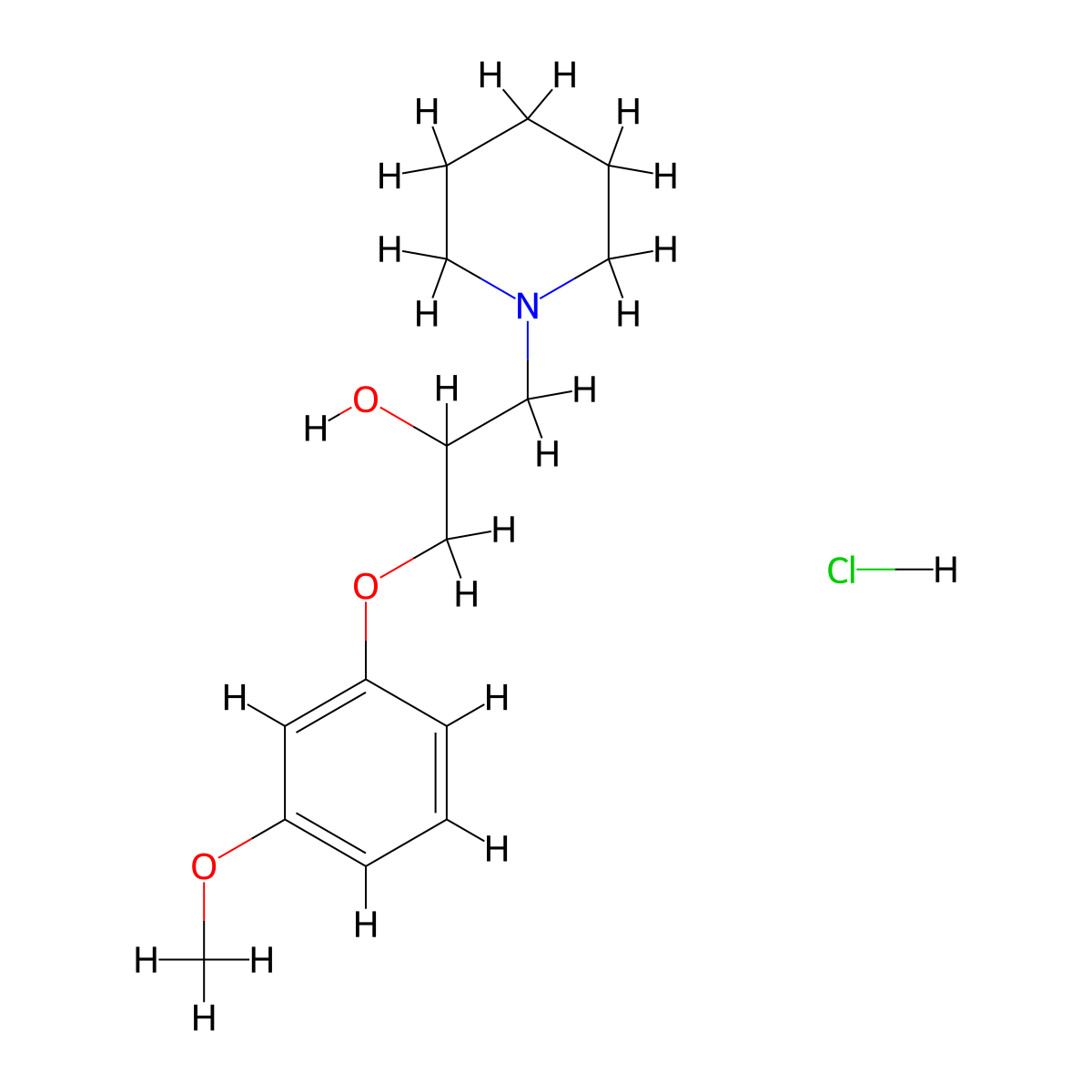 1-(3-Methoxyphenoxy)-3-(piperidin-1-yl)propan-2-ol hydrochloride molecular structure, CAS 478614-45-8
