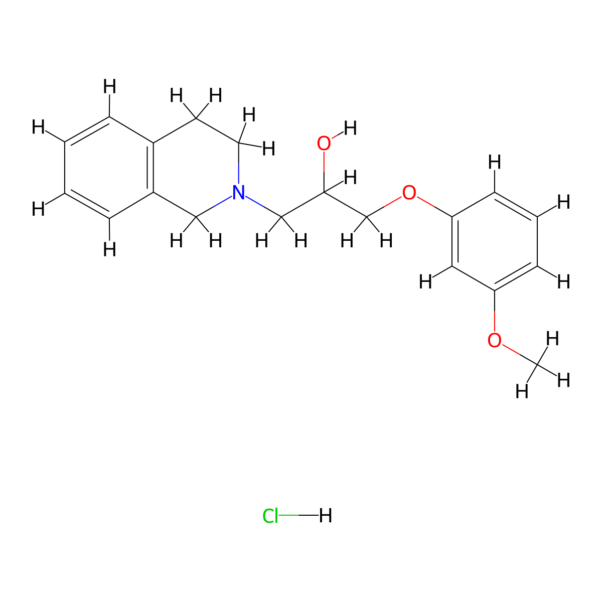 1-(3,4-dihydroisoquinolin-2(1H)-yl)-3-(3-methoxyphenoxy)propan-2-ol hydrochloride molecular structure, CAS 478614-53-8