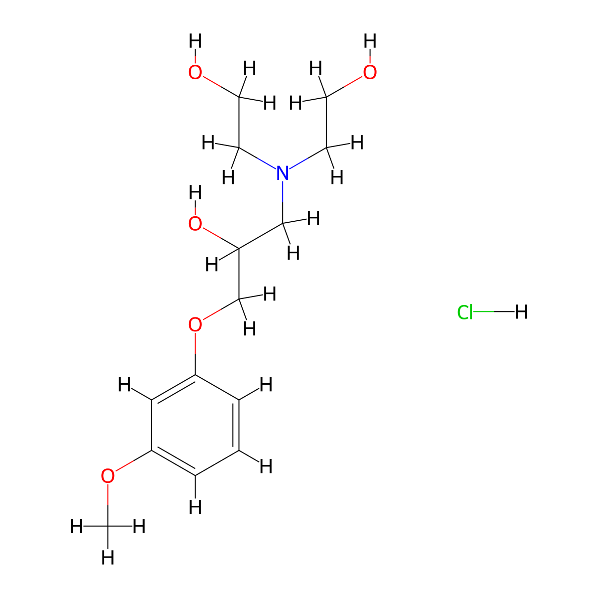 1-[Bis(2-hydroxyethyl)amino]-3-(3-methoxyphenoxy)propan-2-ol hydrochloride molecular structure, CAS 478614-55-0