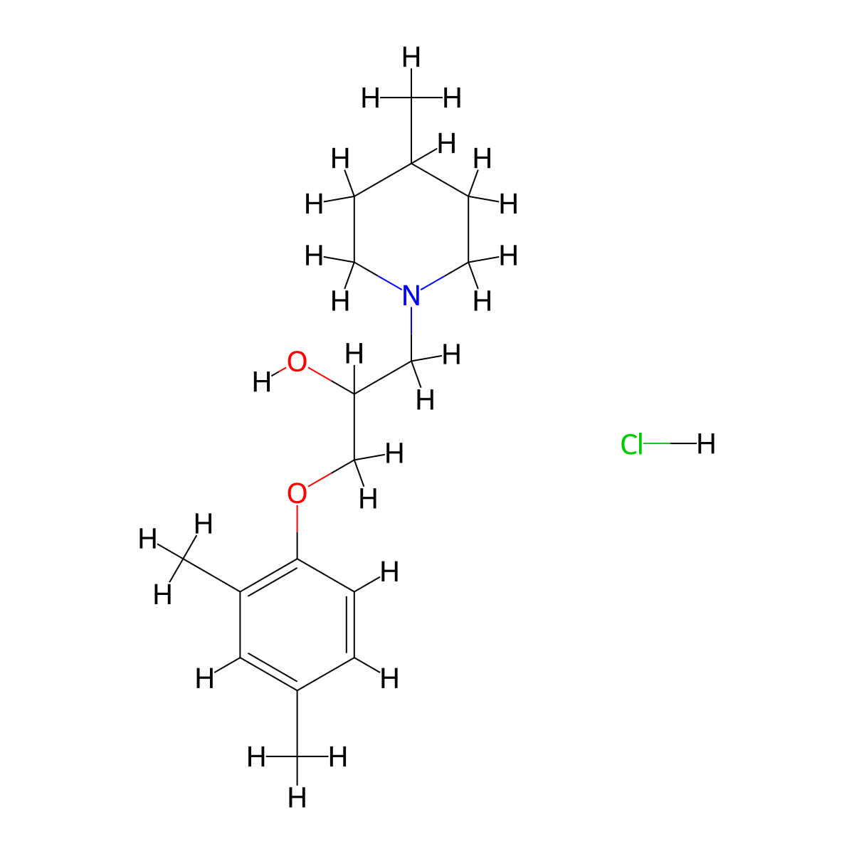 1-(2,4-Dimethylphenoxy)-3-(4-methylpiperidin-1-yl)propan-2-ol hydrochloride molecular structure, CAS 478614-56-1