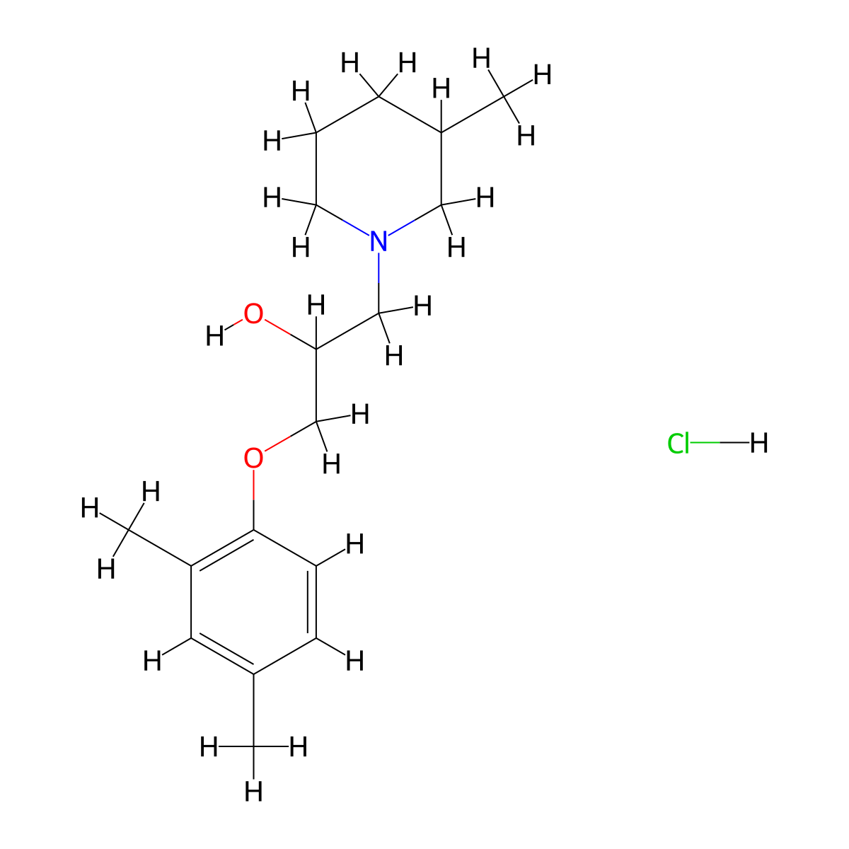 1-(2,4-Dimethylphenoxy)-3-(3-methylpiperidin-1-yl)propan-2-ol hydrochloride molecular structure, CAS 478614-57-2