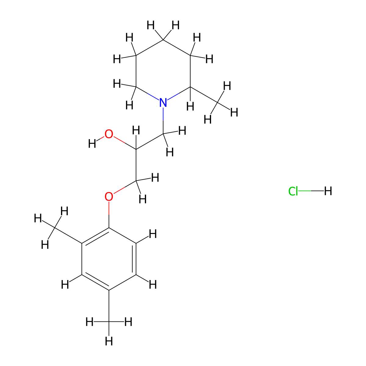 1-(2,4-Dimethylphenoxy)-3-(2-methylpiperidin-1-yl)propan-2-ol hydrochloride molecular structure, CAS 478614-58-3