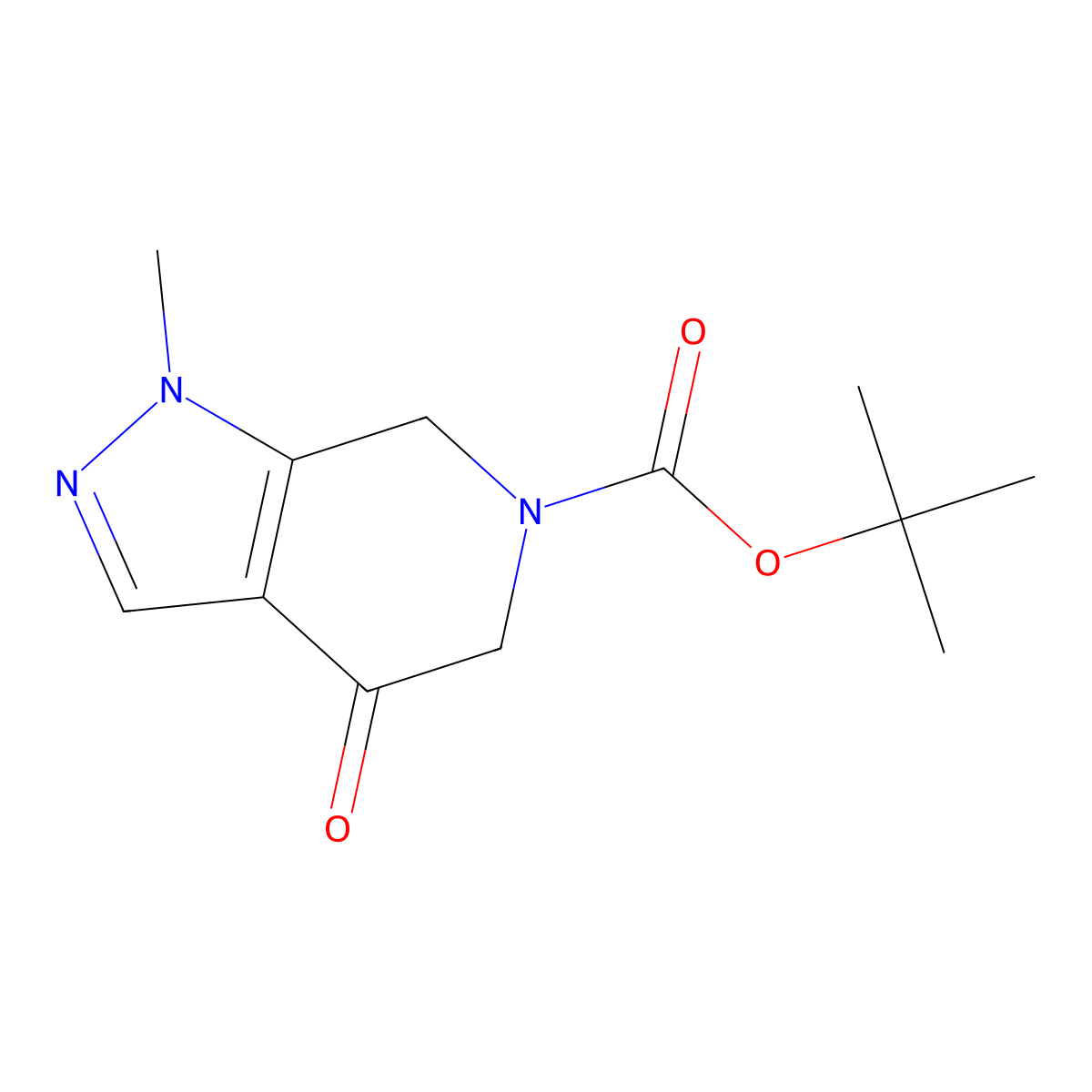 tert-butyl 1-methyl-4-oxo-1H,4H,5H,6H,7H-pyrazolo(3,4-c)pyridine-6-carboxylate molecular structure, CAS 478623-91-5