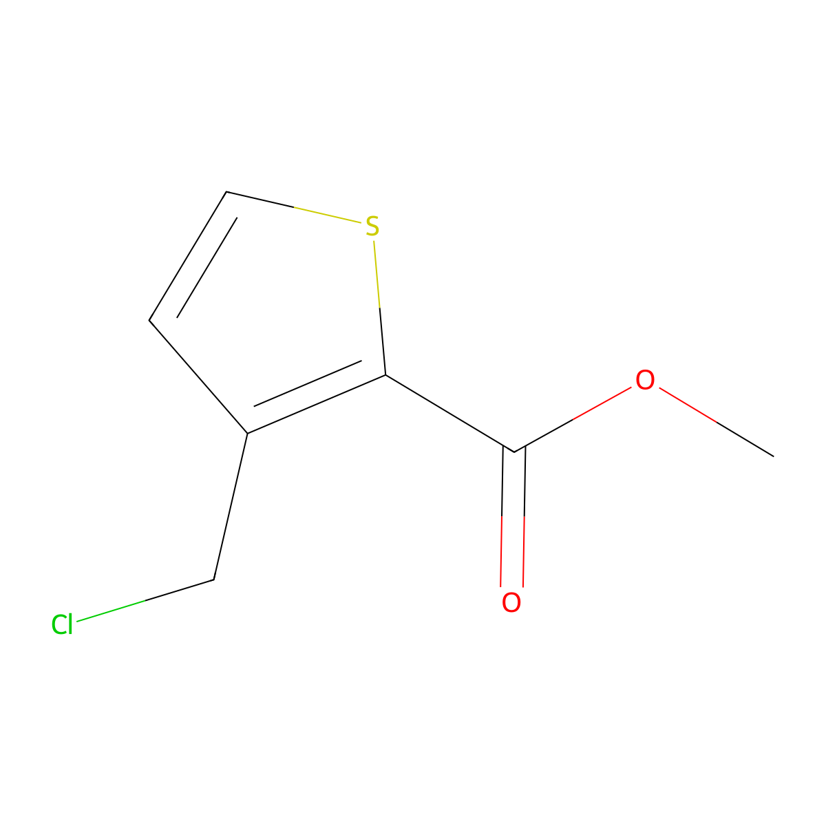 Methyl 3-(chloromethyl)thiophene-2-carboxylate molecular structure, CAS 478628-20-5