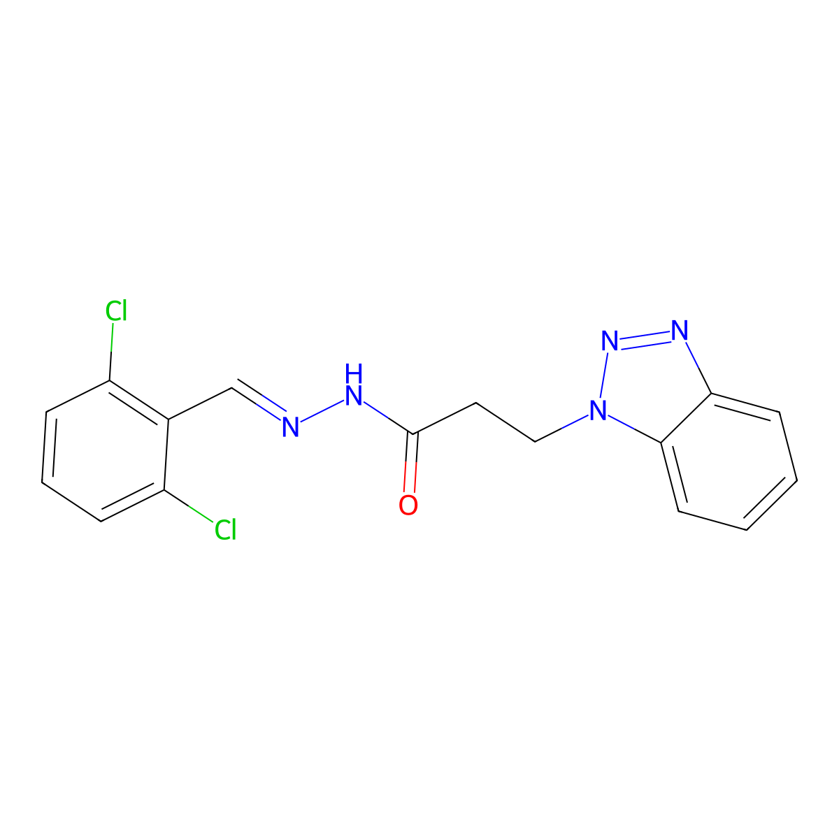 1H-Benzotriazole-1-propanoic acid, 2-[(2,6-dichlorophenyl)methylene]hydrazide molecular structure, CAS 478647-26-6