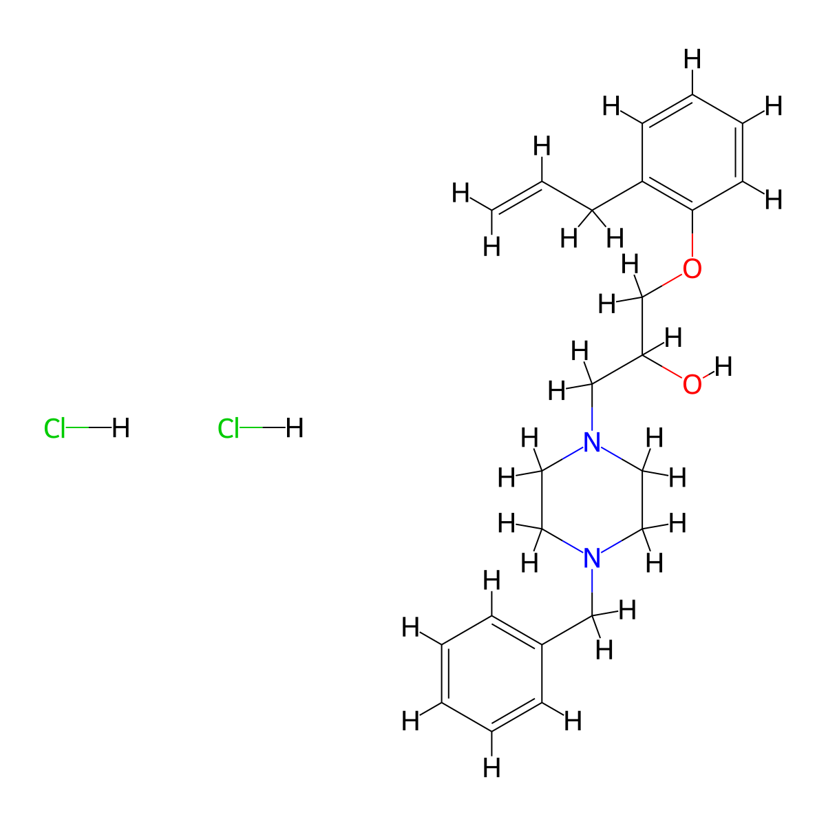 1-(2-Allylphenoxy)-3-(4-benzylpiperazin-1-yl)propan-2-ol dihydrochloride molecular structure, CAS 478653-63-3