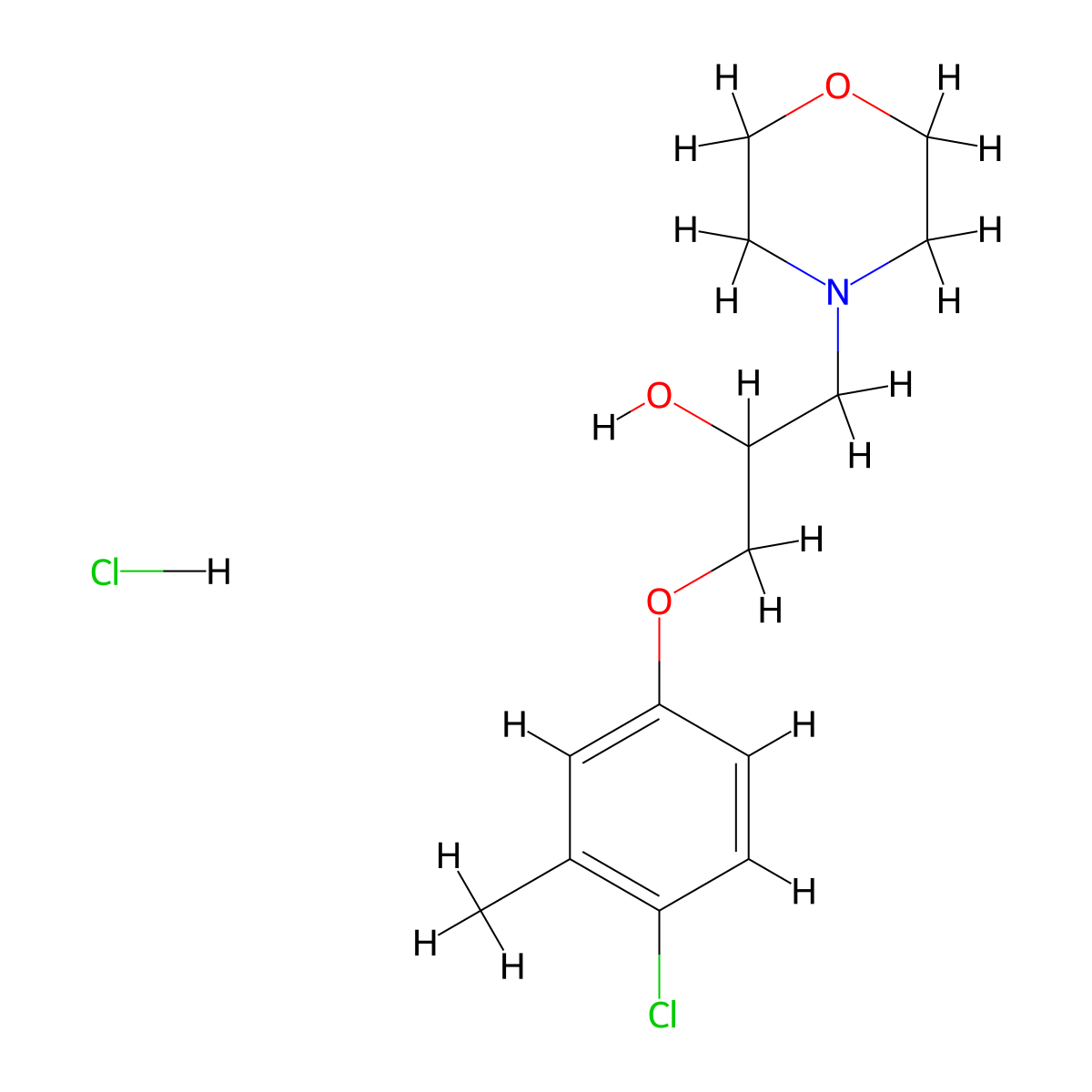 1-(4-Chloro-3-methylphenoxy)-3-morpholinopropan-2-ol hydrochloride molecular structure, CAS 478653-82-6