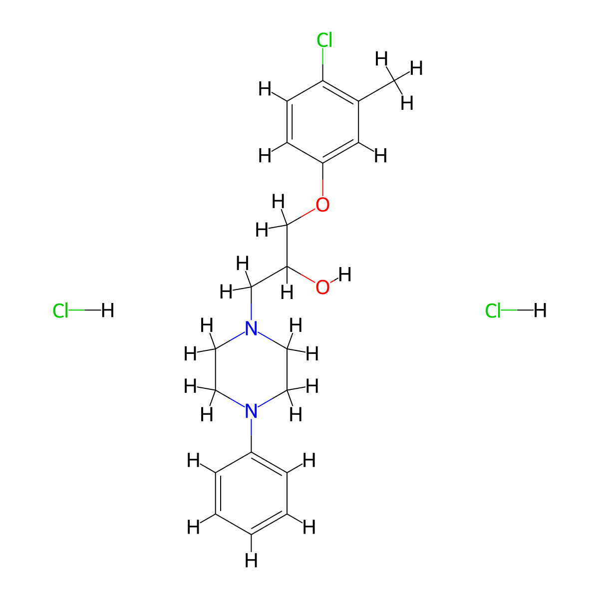 1-(4-Chloro-3-methylphenoxy)-3-(4-phenylpiperazin-1-yl)propan-2-ol dihydrochloride molecular structure, CAS 478653-96-2