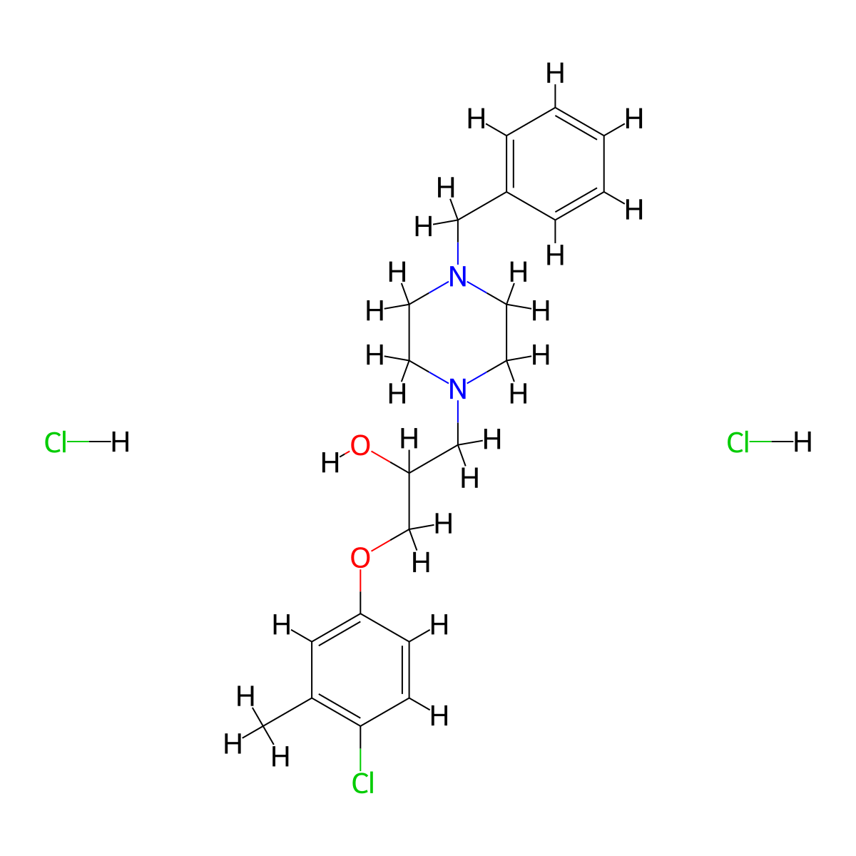1-(4-Benzylpiperazin-1-yl)-3-(4-chloro-3-methylphenoxy)propan-2-ol dihydrochloride molecular structure, CAS 478653-98-4