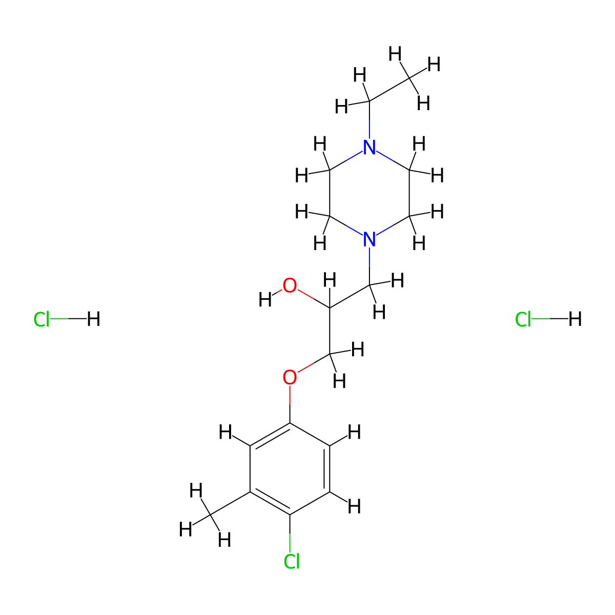 1-(4-Chloro-3-methylphenoxy)-3-(4-ethylpiperazin-1-yl)propan-2-ol dihydrochloride molecular structure, CAS 478654-02-3
