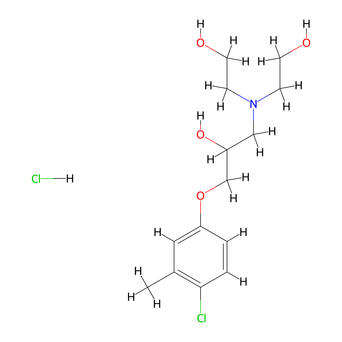 1-[Bis(2-hydroxyethyl)amino]-3-(4-chloro-3-methylphenoxy)propan-2-ol hydrochloride molecular structure, CAS 478654-08-9
