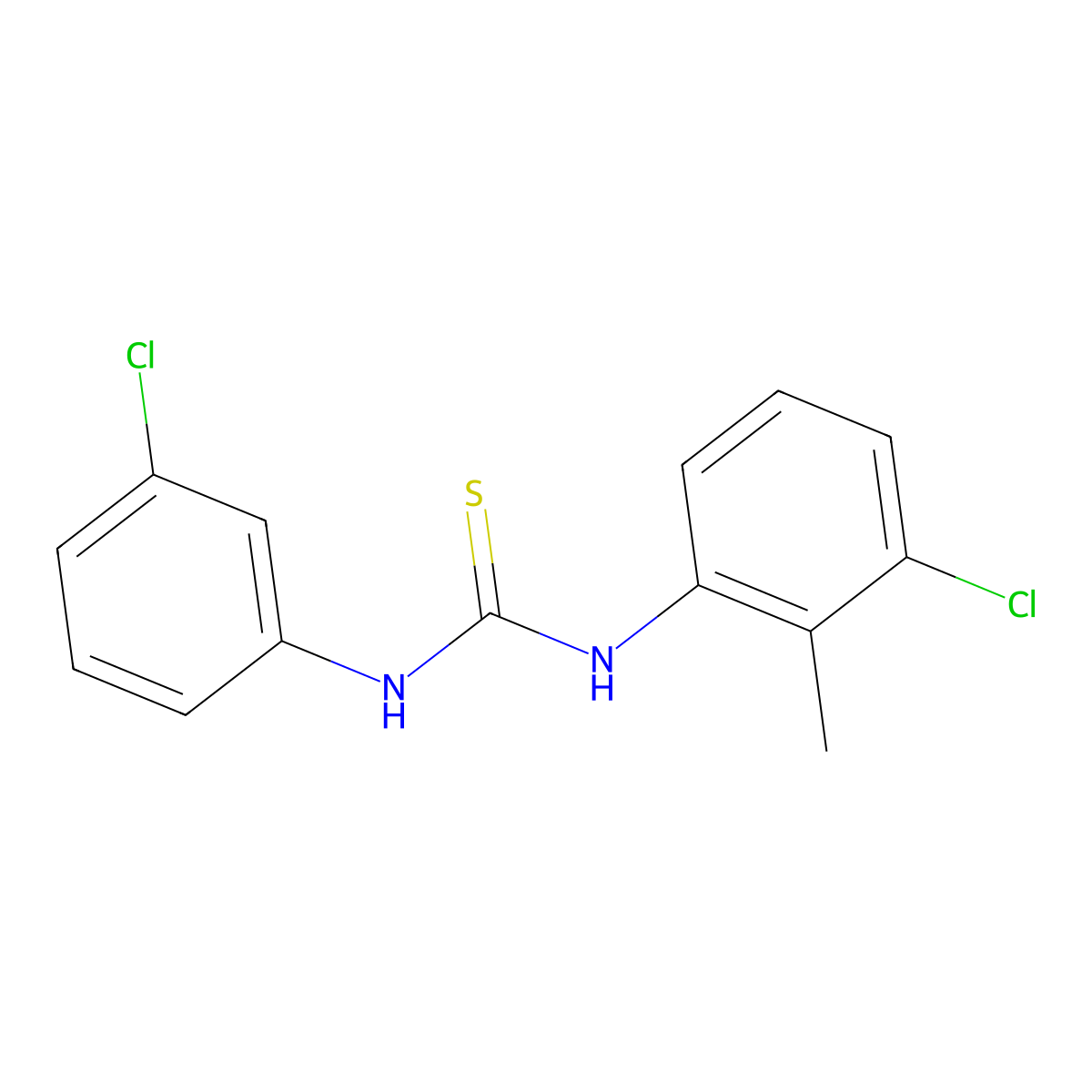 1-(3-Chloro-2-methylphenyl)-3-(3-chlorophenyl)thiourea molecular structure, CAS 478683-38-4