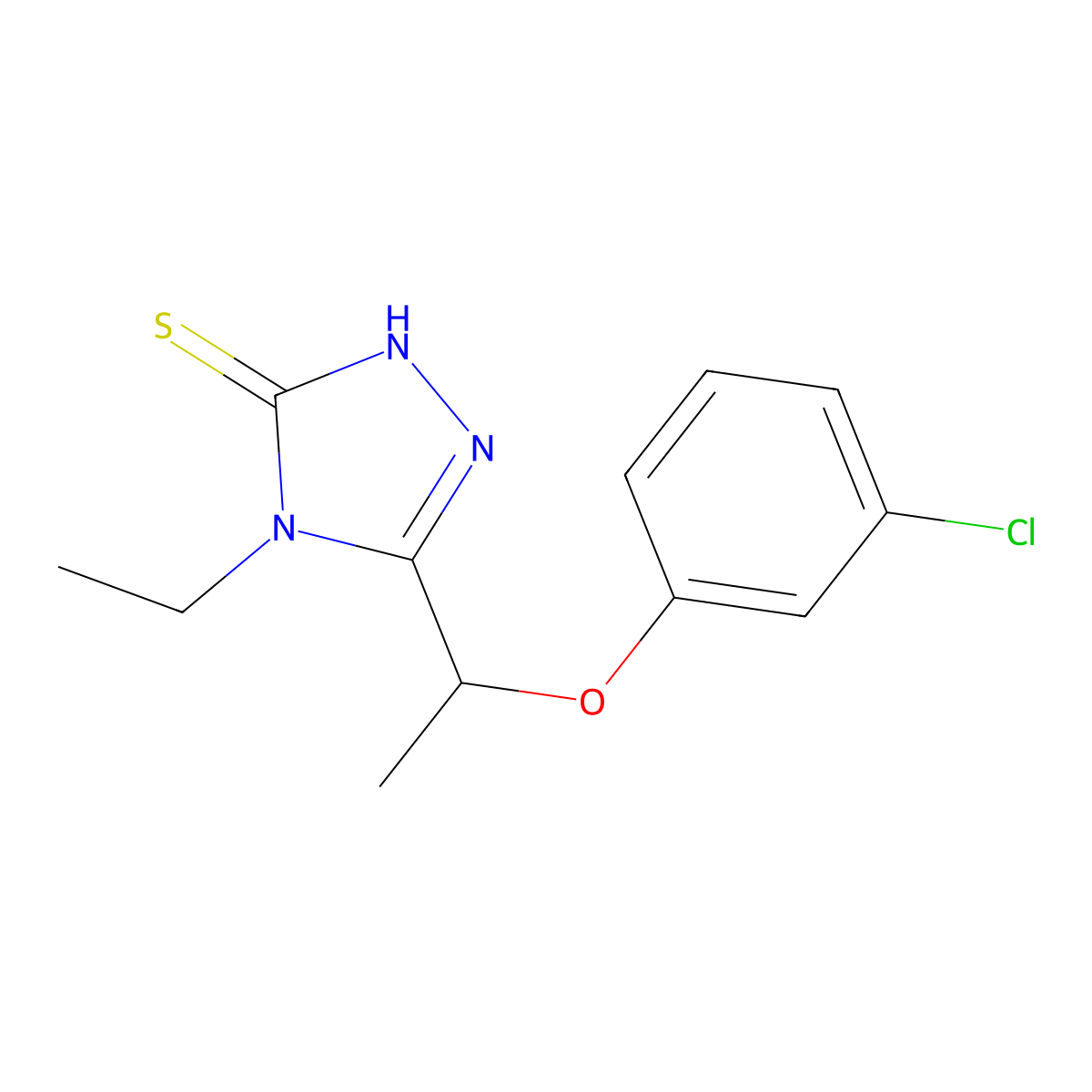 5-[1-(3-chlorophenoxy)ethyl]-4-ethyl-4H-1,2,4-triazole-3-thiol molecular structure, CAS 478686-86-1