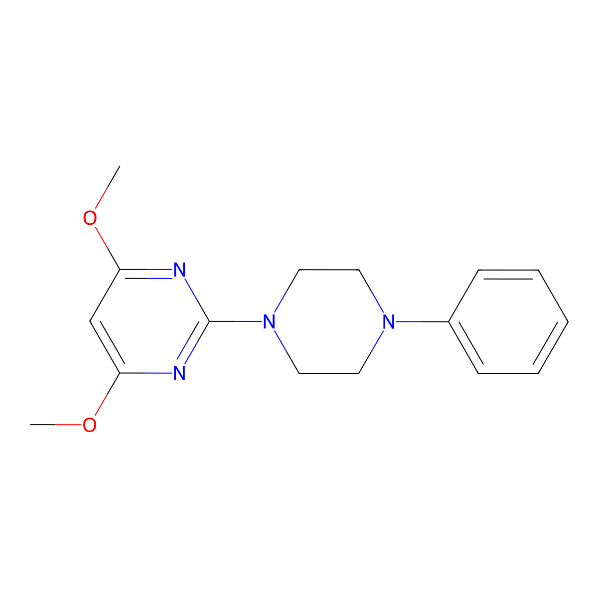 4,6-Dimethoxy-2-(4-phenylpiperazin-1-yl)pyrimidine molecular structure, CAS 478687-96-6