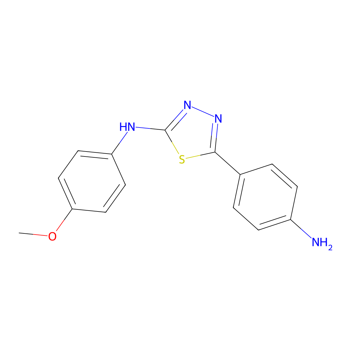 5-(4-aminophenyl)-N-(4-methoxyphenyl)-1,3,4-thiadiazol-2-amine molecular structure, CAS 478692-06-7