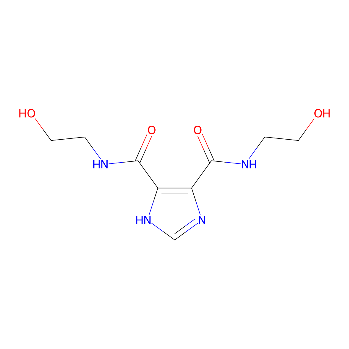 4-N,5-N-bis(2-hydroxyethyl)-1H-imidazole-4,5-dicarboxamide molecular structure, CAS 4787-06-8