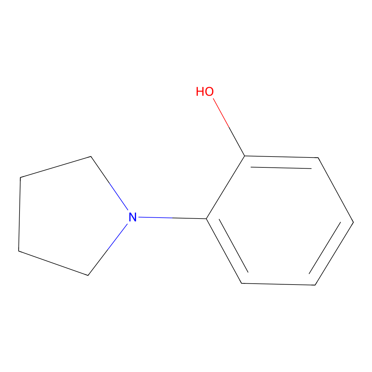 2-(Pyrrolidin-1-yl)phenol molecular structure, CAS 4787-77-3