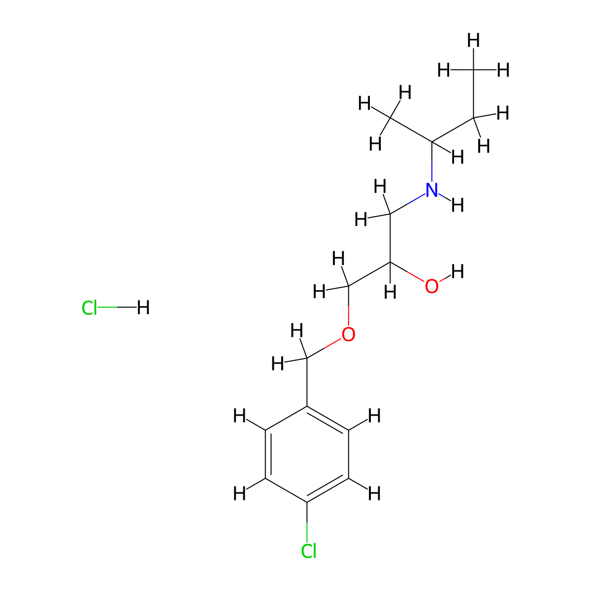 1-(Sec-butylamino)-3-((4-chlorobenzyl)oxy)propan-2-ol hydrochloride molecular structure, CAS 478785-06-7