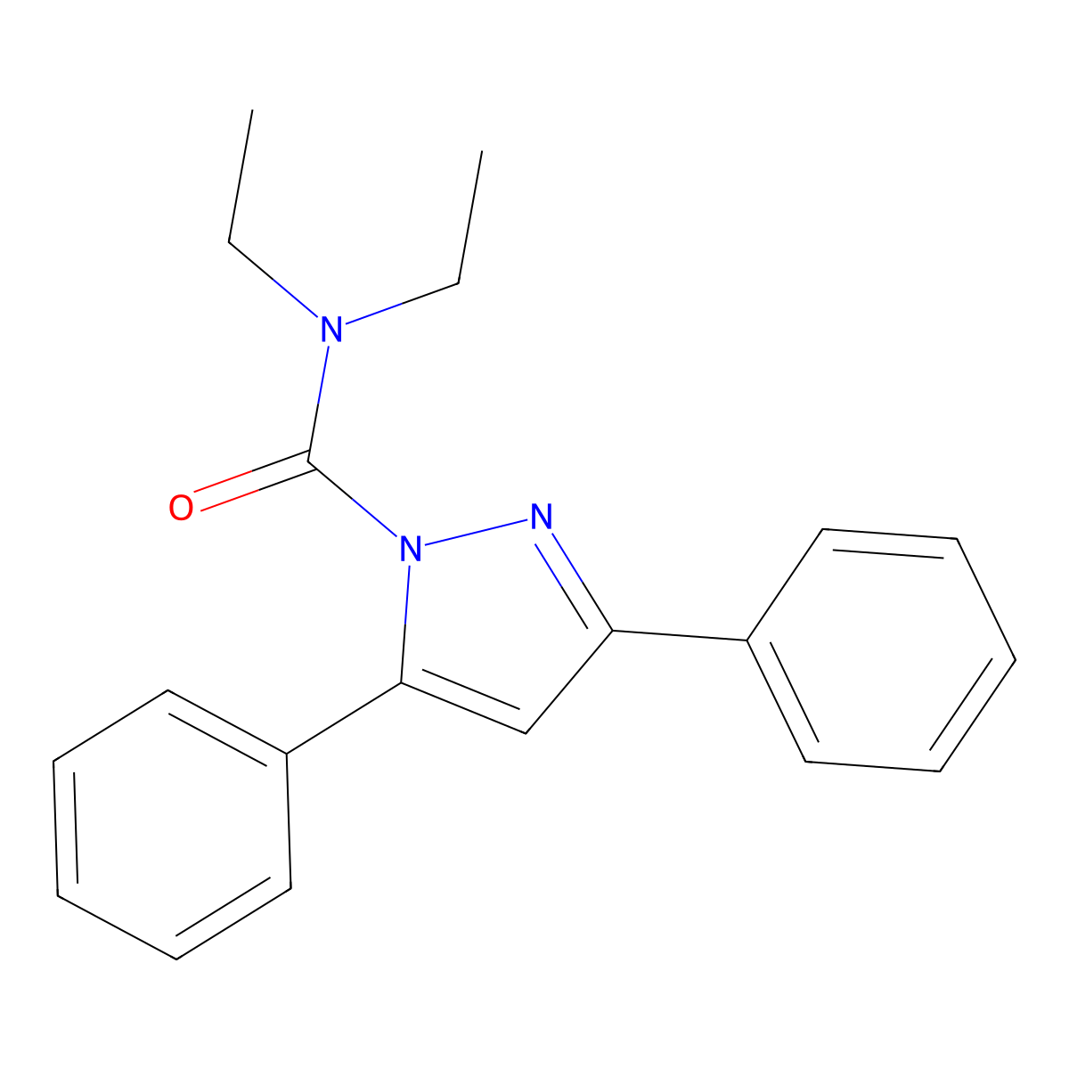 N,N-diethyl-3,5-diphenyl-1H-pyrazole-1-carboxamide molecular structure, CAS 478788-38-4