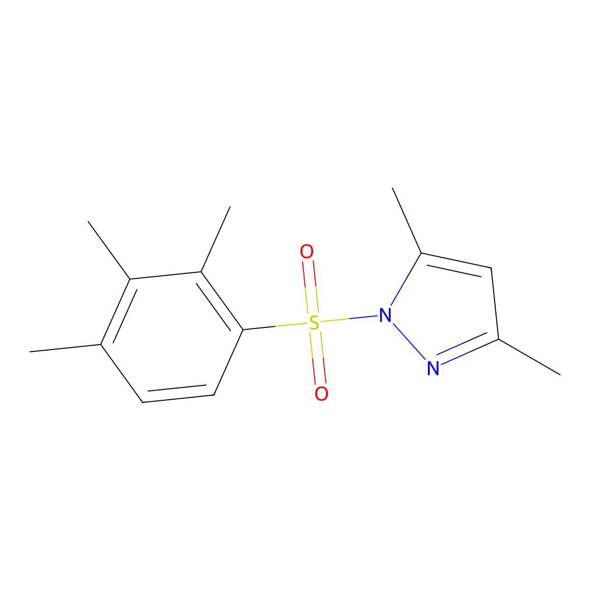 3,5-dimethyl-1-[(2,3,4-trimethylphenyl)sulfonyl]-1H-pyrazole molecular structure, CAS 478788-71-5