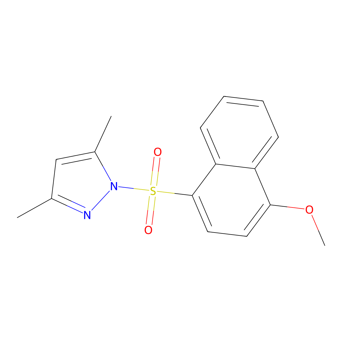1-[(4-Methoxynaphthyl)sulfonyl]-3,5-dimethylpyrazole molecular structure, CAS 478788-82-8
