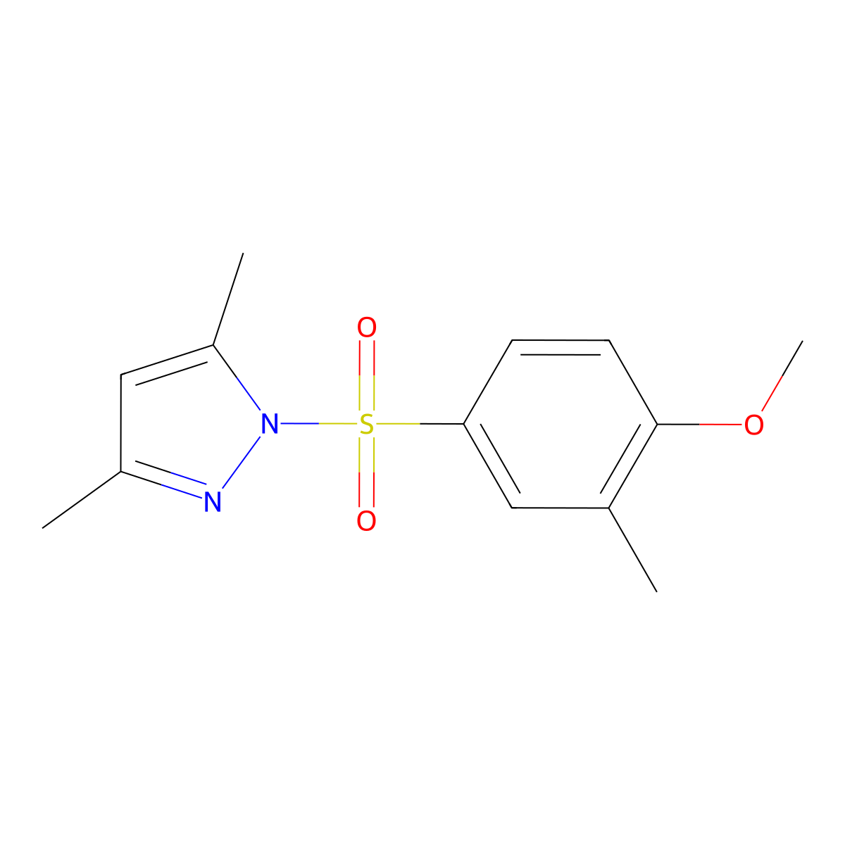 1-[(4-methoxy-3-methylphenyl)sulfonyl]-3,5-dimethyl-1H-pyrazole molecular structure, CAS 478788-84-0
