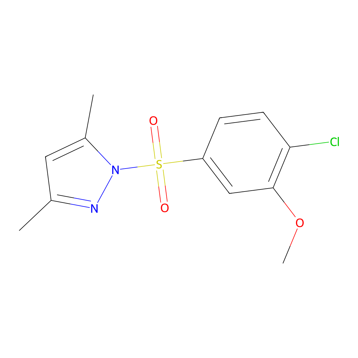 1-(4-Chloro-3-methoxy-benzenesulfonyl)-3,5-dimethyl-1H-pyrazole molecular structure, CAS 478788-85-1