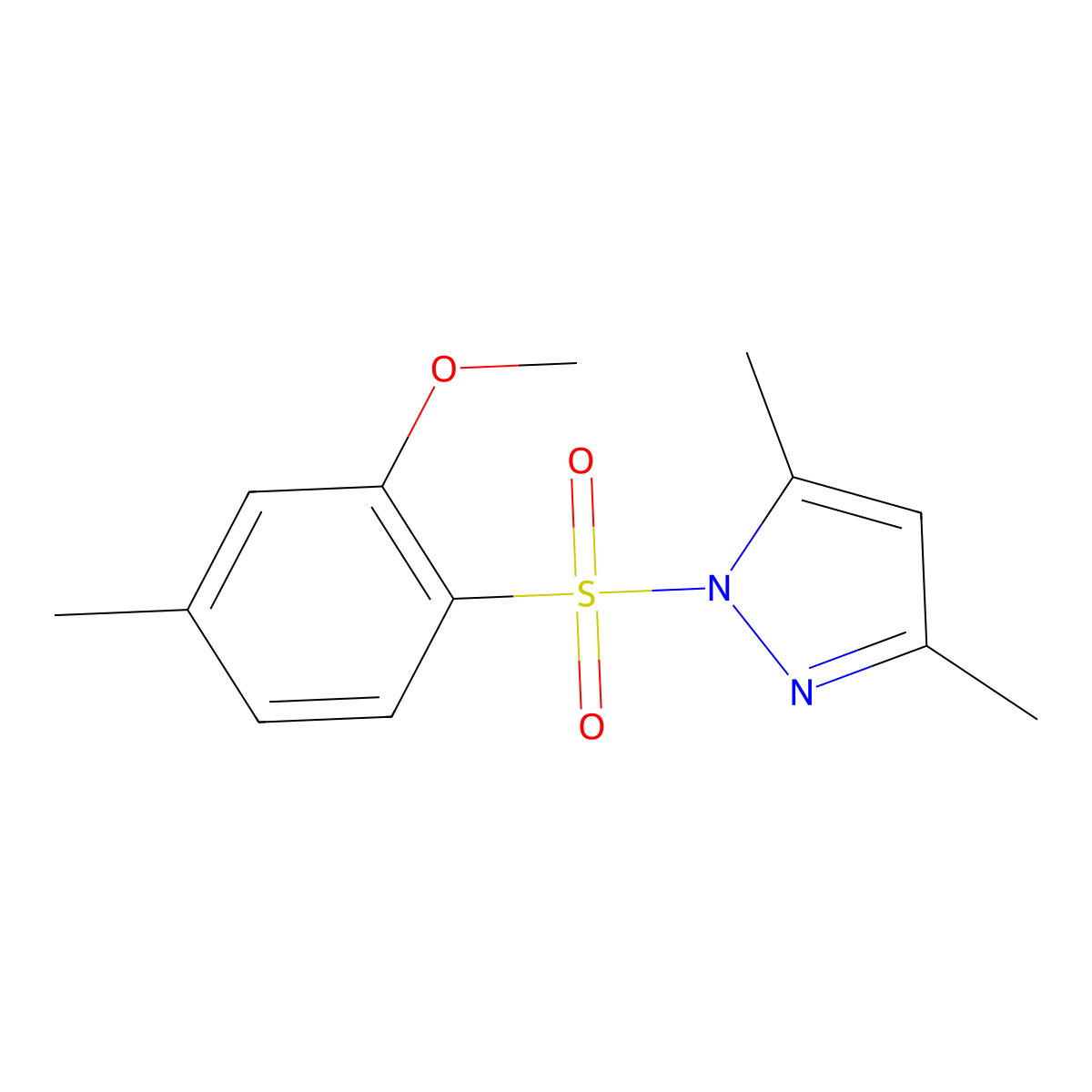 1-[(2-methoxy-4-methylphenyl)sulfonyl]-3,5-dimethyl-1H-pyrazole molecular structure, CAS 478788-86-2