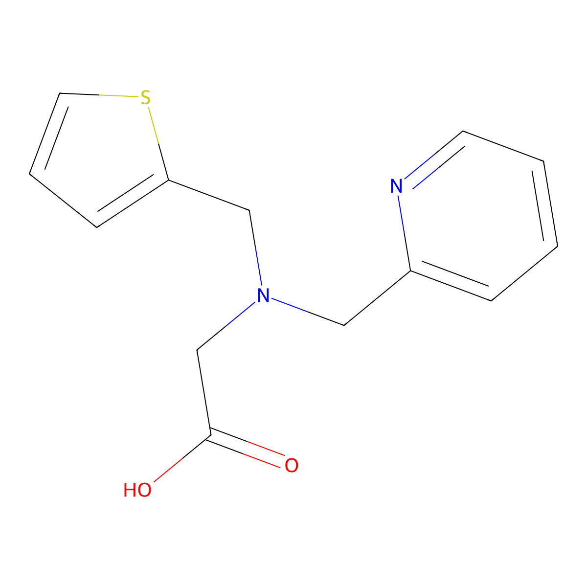 N-(2-Pyridinylmethyl)-N-(2-thienylmethyl)glycine molecular structure, CAS 478797-82-9