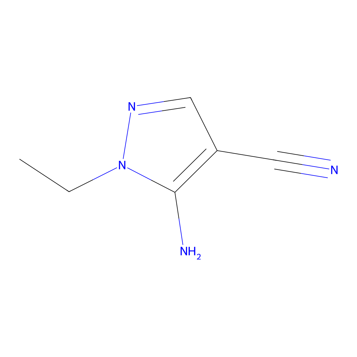 5-Amino-1-ethyl-1H-pyrazole-4-carbonitrile molecular structure, CAS 4788-15-2