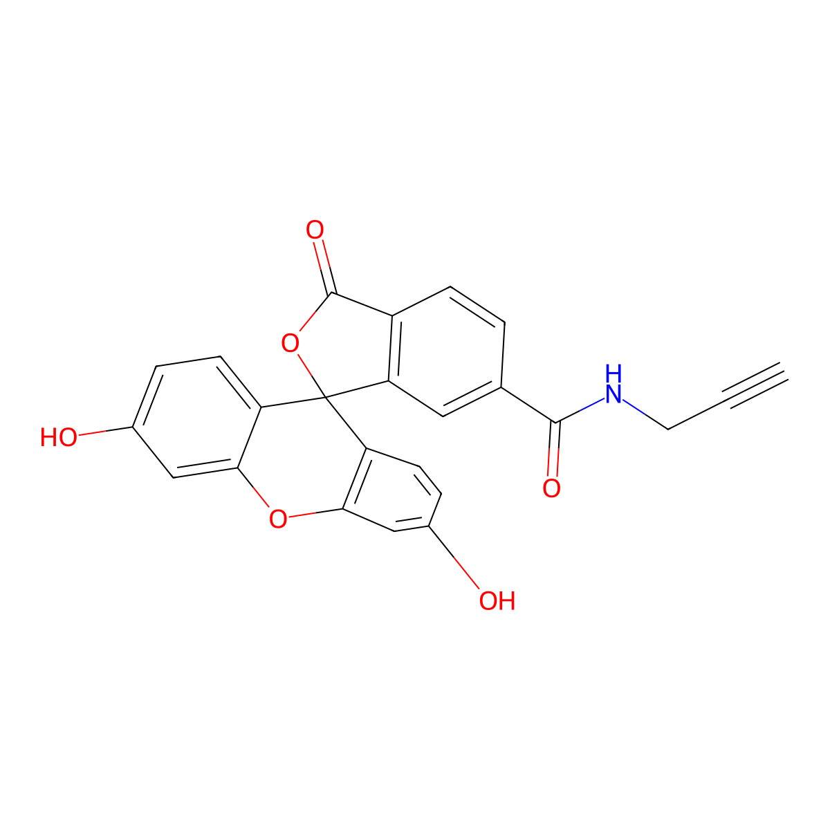 FAM alkyne, 6-isomer molecular structure, CAS 478801-49-9