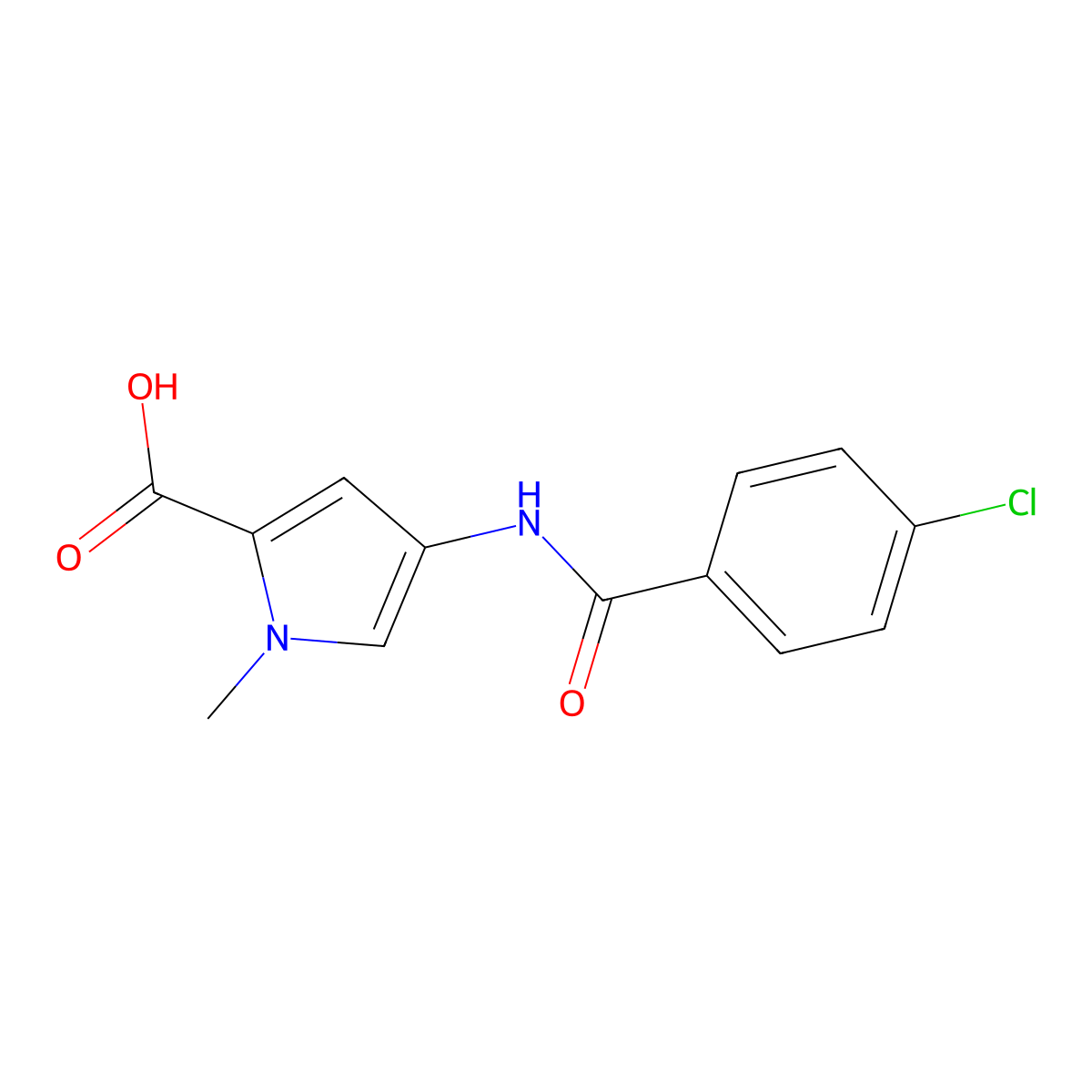 4-(4-Chloro-benzoylamino)-1-methyl-1H-pyrrole-2-carboxylic acid molecular structure, CAS 478804-04-5