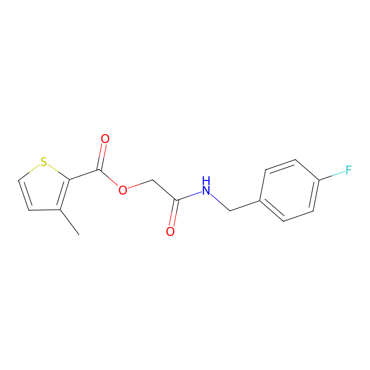 2-((4-Fluorobenzyl)amino)-2-oxoethyl 3-methylthiophene-2-carboxylate molecular structure, CAS 478824-60-1