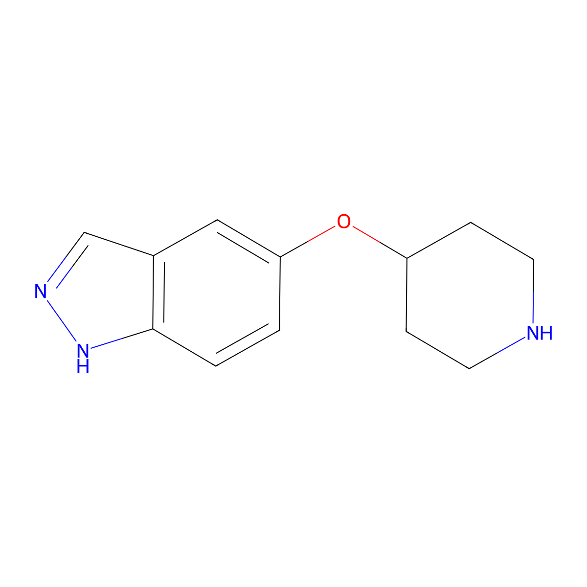 5-(piperidin-4-yloxy)-1H-indazole molecular structure, CAS 478827-08-6