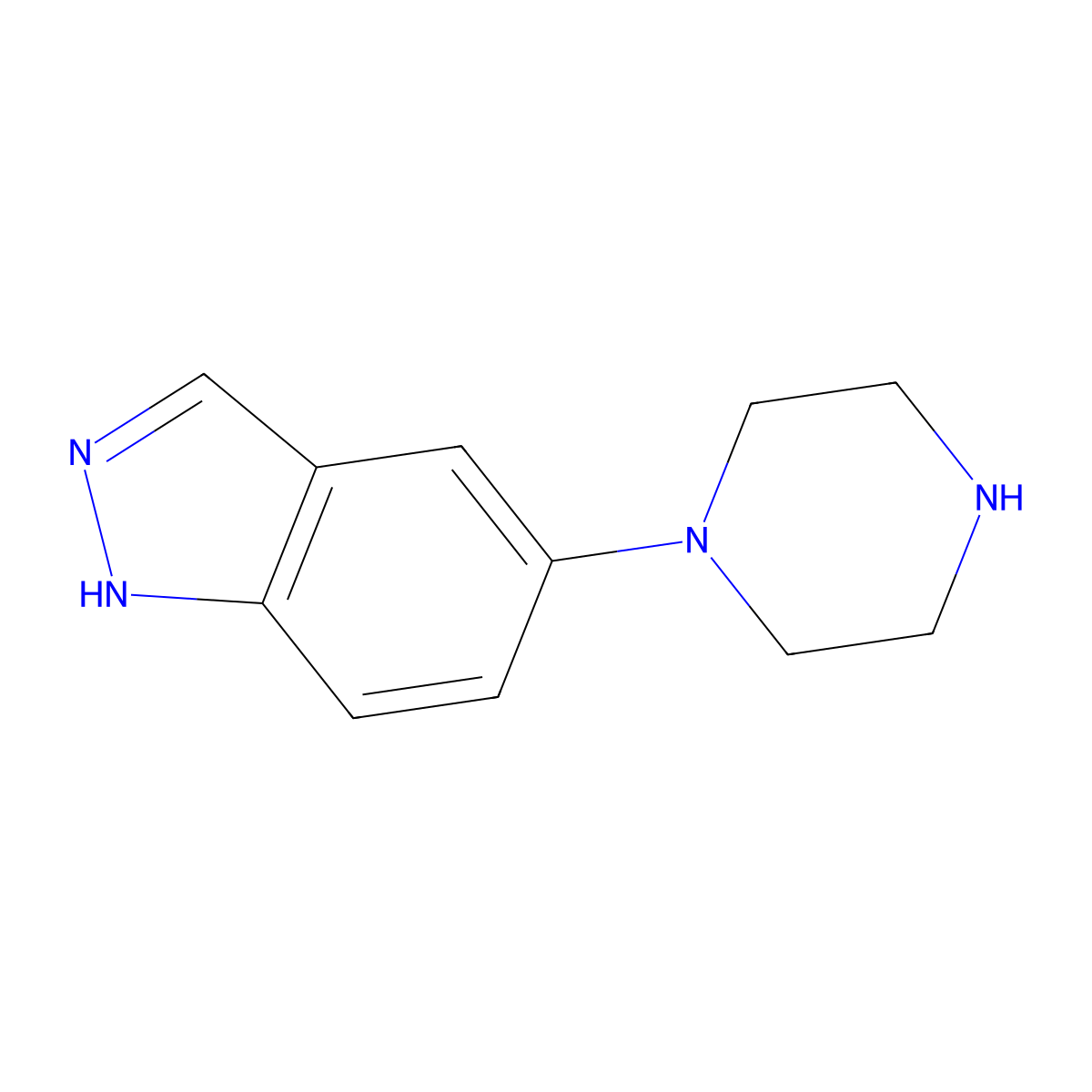 5-(Piperazin-1-yl)-1H-indazole molecular structure, CAS 478827-33-7