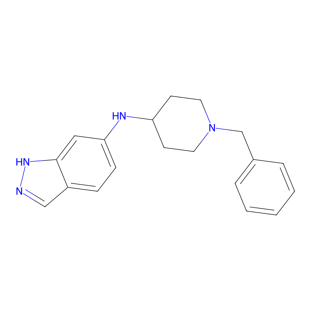 n-(1-Benzyl-4-piperidinyl)-1h-indazol-6-amine molecular structure, CAS 478827-41-7
