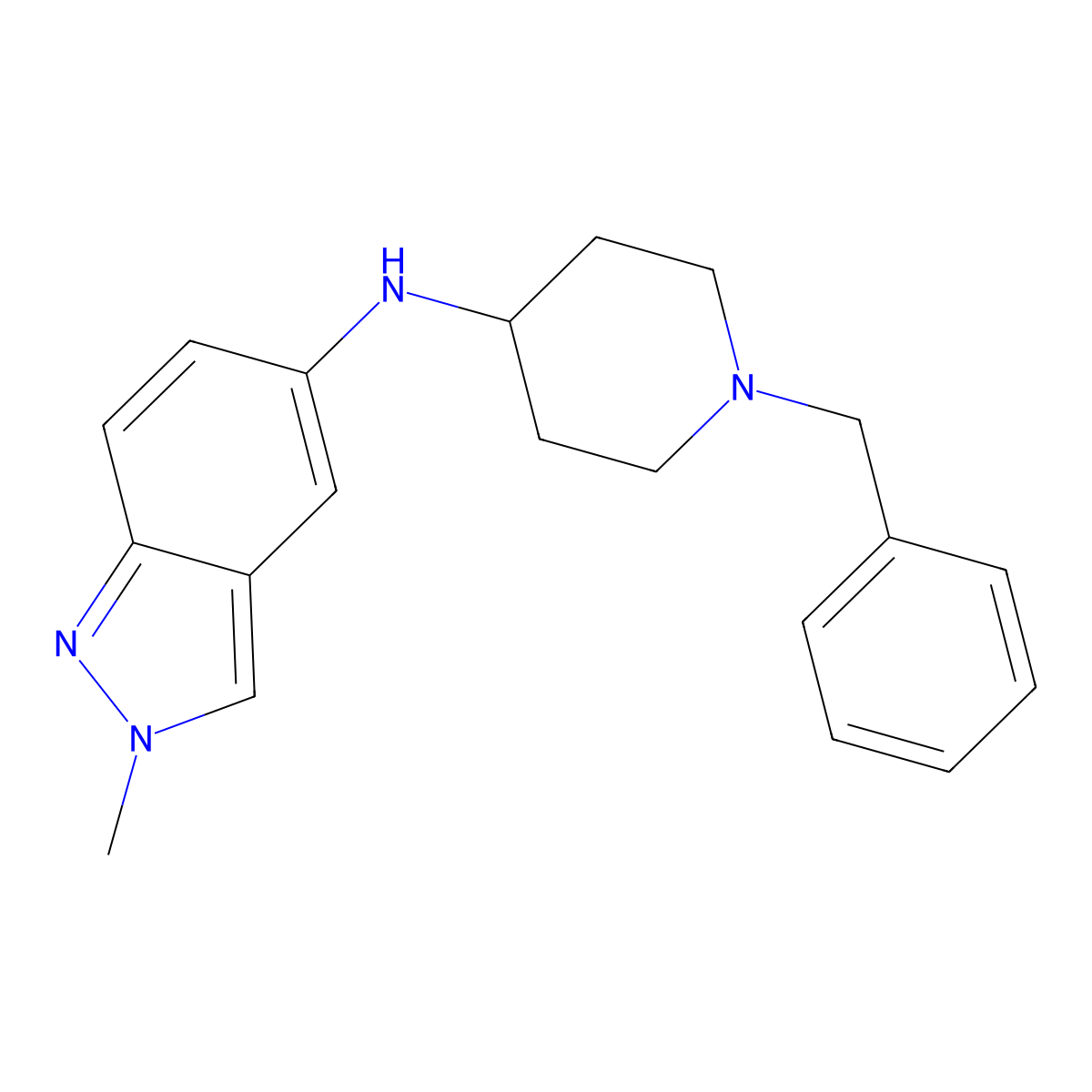 N-(1-benzylpiperidin-4-yl)-2-methyl-2H-indazol-5-amine molecular structure, CAS 478827-50-8