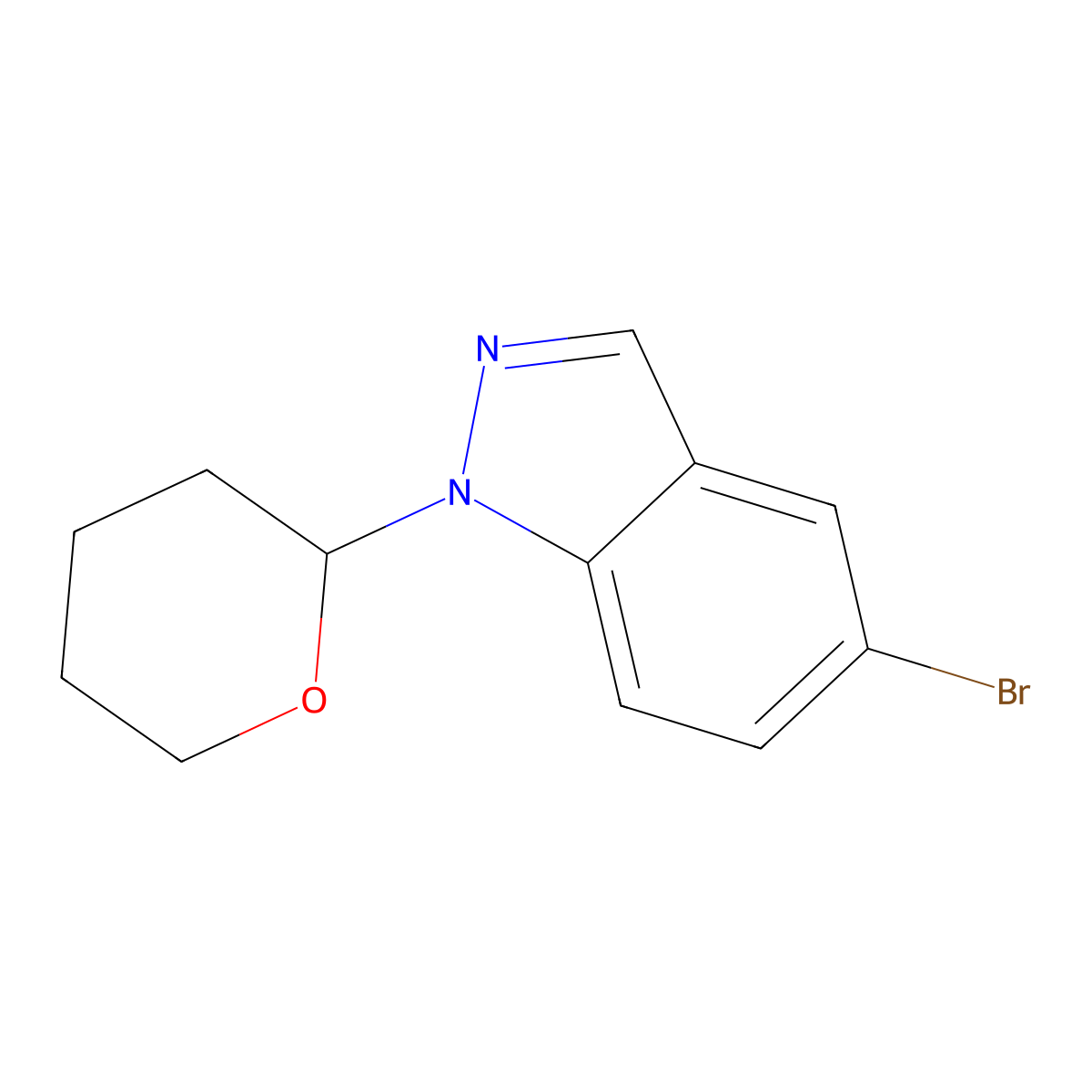 5-bromo-1-(oxan-2-yl)-1H-indazole molecular structure, CAS 478828-53-4