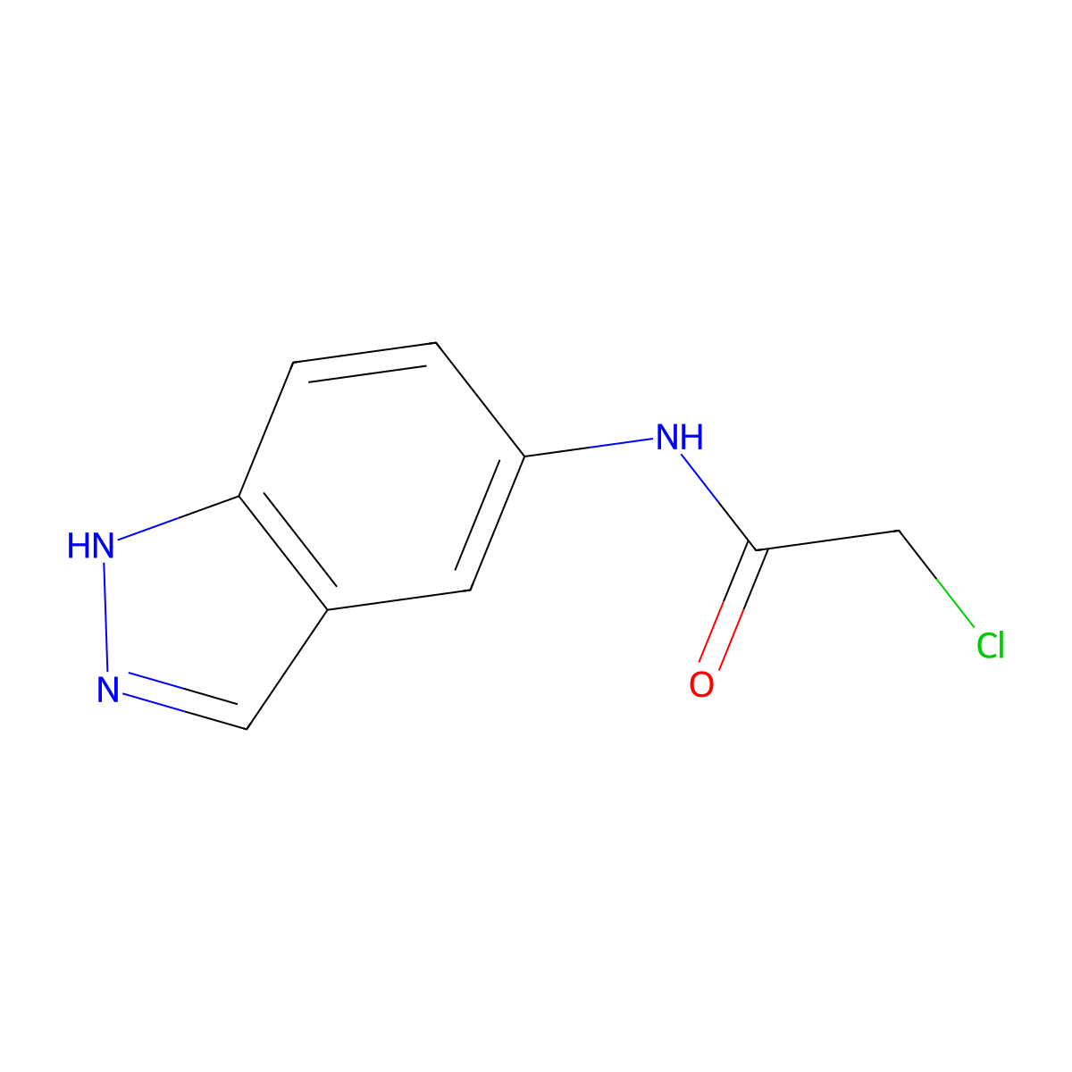 2-chloro-N-(1H-indazol-5-yl)acetamide molecular structure, CAS 478828-55-6
