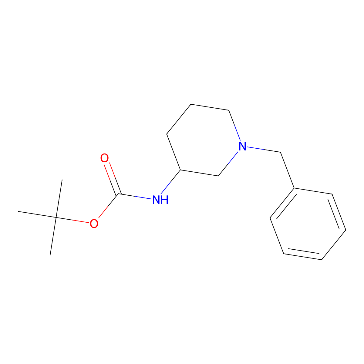 tert-Butyl (1-benzylpiperidin-3-yl)carbamate molecular structure, CAS 478828-62-5